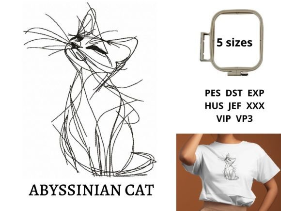 Abyssinian Cat Line Art