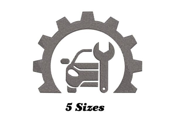 Auto Service Embroidery Design