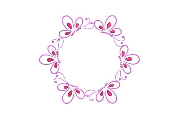 Butterflies Border Embroidery Design