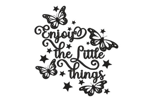 Butterfly Quotes Embroidery Design