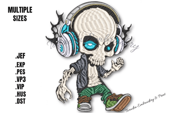 Cool Skeleton with Headphones