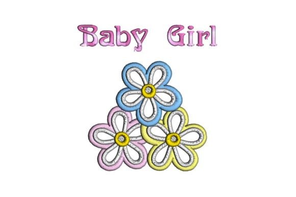 Cute Floral Baby Girl Applique
