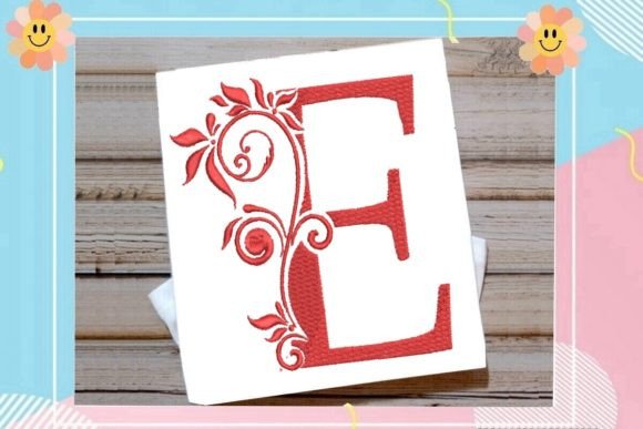 E Beautiful Monogram Letter