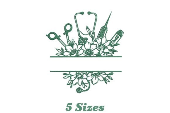 Floral Medical Tools Monogram