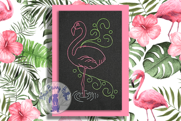 Florence Flamingo Embroidery Design