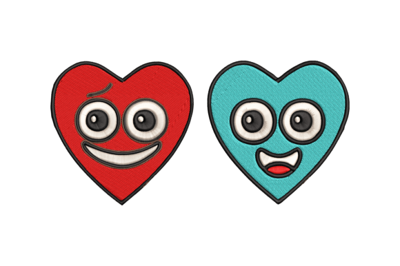 Funny Hearts Embroidery Design