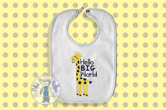 Hello Big World Embroidery Design