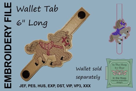 Horse Wallet Tab Embroidery Design