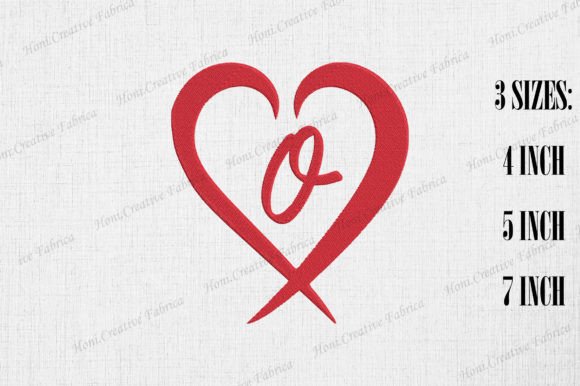 Letter O with Heart Valentine's Day