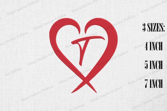 Letter T with Heart Valentine's Day