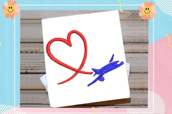 Love Travel Heart Airplane