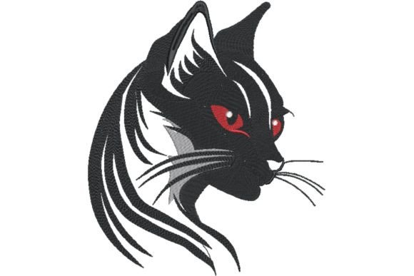 Magic Black Cat with Red Eyes