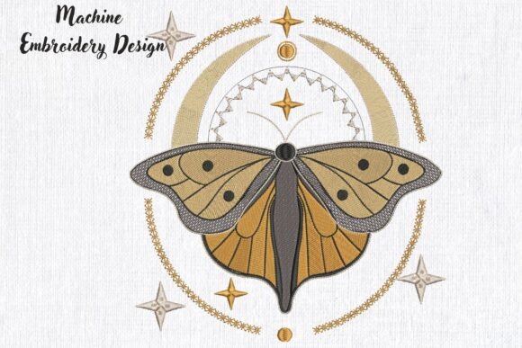 Magic Celestial Moth. Mystic Butterfly