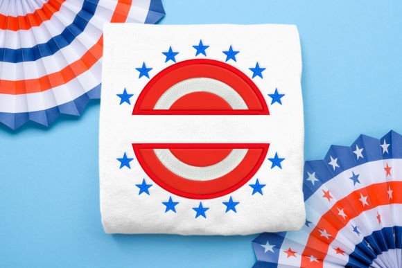 Patriotic Target Qnd Stars Split Applique