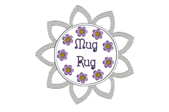 Purple Floral Mug Rug