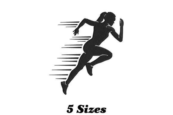 Runner Girl Embroidery Design