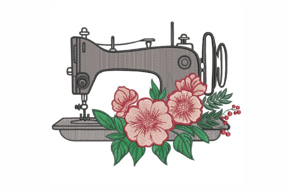 Sewing Machine with Flower