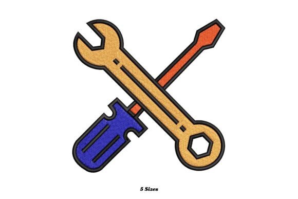 Wrench and Screwdriver Embroidery
